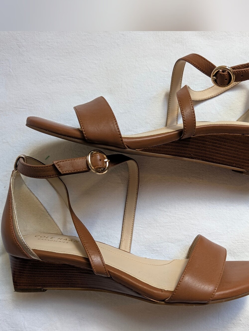 Cole Haan Tan Wedge Sandals, sz 8